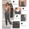 image:imageEkouaer Womens Jumpsuit Sleeveless Casual Summer Overalls Jumpers Spaghetti Strap Baggy Long Pants Rompers with PocketsDarkgrey