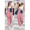 image:imageEkouaer Womens Jumpsuit Sleeveless Casual Summer Overalls Jumpers Spaghetti Strap Baggy Long Pants Rompers with PocketsFestival American Flag