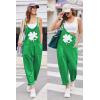 image:imageEkouaer Womens Jumpsuit Sleeveless Casual Summer Overalls Jumpers Spaghetti Strap Baggy Long Pants Rompers with PocketsFestival St Patricks Day