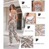 image:imageEkouaer Womens Jumpsuit Sleeveless Casual Summer Overalls Jumpers Spaghetti Strap Baggy Long Pants Rompers with PocketsFloral Blue Orange Begie