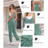 image:imageEkouaer Womens Jumpsuit Sleeveless Casual Summer Overalls Jumpers Spaghetti Strap Baggy Long Pants Rompers with PocketsGreen Grey