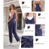 image:imageEkouaer Womens Jumpsuit Sleeveless Casual Summer Overalls Jumpers Spaghetti Strap Baggy Long Pants Rompers with PocketsNavy Blue