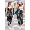 image:imageEkouaer Womens Jumpsuit Sleeveless Casual Summer Overalls Jumpers Spaghetti Strap Baggy Long Pants Rompers with PocketsTiedye Black White