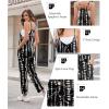 image:imageEkouaer Womens Jumpsuit Sleeveless Casual Summer Overalls Jumpers Spaghetti Strap Baggy Long Pants Rompers with PocketsTiedye Black White