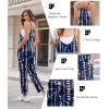 image:imageEkouaer Womens Jumpsuit Sleeveless Casual Summer Overalls Jumpers Spaghetti Strap Baggy Long Pants Rompers with PocketsTiedye Navy Blue White