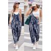 image:imageEkouaer Womens Jumpsuit Sleeveless Casual Summer Overalls Jumpers Spaghetti Strap Baggy Long Pants Rompers with PocketsTiedye Navy Blue White