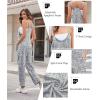 image:imageEkouaer Womens Jumpsuit Sleeveless Casual Summer Overalls Jumpers Spaghetti Strap Baggy Long Pants Rompers with PocketsWhite Floral