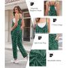 image:imageEkouaer Womens Jumpsuit Sleeveless Casual Summer Overalls Jumpers Spaghetti Strap Baggy Long Pants Rompers with PocketsWhite Floral Green
