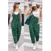 image:imageEkouaer Womens Jumpsuit Sleeveless Casual Summer Overalls Jumpers Spaghetti Strap Baggy Long Pants Rompers with PocketsWhite Floral Green