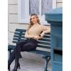 image:imageEkouaer Womens Long Sleeve Mock Turtleneck Tops Ribbed Shirts Fleece Soft Thermal Undershirts TeeBeige