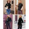 image:imageEkouaer Womens Long Sleeve Mock Turtleneck Tops Ribbed Shirts Fleece Soft Thermal Undershirts TeeBlack