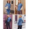 image:imageEkouaer Womens Long Sleeve Mock Turtleneck Tops Ribbed Shirts Fleece Soft Thermal Undershirts TeeBlue