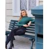 image:imageEkouaer Womens Long Sleeve Mock Turtleneck Tops Ribbed Shirts Fleece Soft Thermal Undershirts TeeBlue Green