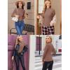 image:imageEkouaer Womens Long Sleeve Mock Turtleneck Tops Ribbed Shirts Fleece Soft Thermal Undershirts TeeBrown