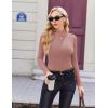 image:imageEkouaer Womens Long Sleeve Mock Turtleneck Tops Ribbed Shirts Fleece Soft Thermal Undershirts TeeDirty Pink