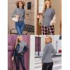 image:imageEkouaer Womens Long Sleeve Mock Turtleneck Tops Ribbed Shirts Fleece Soft Thermal Undershirts TeeGrey