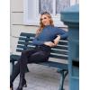 image:imageEkouaer Womens Long Sleeve Mock Turtleneck Tops Ribbed Shirts Fleece Soft Thermal Undershirts TeeGrey Blue1