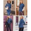 image:imageEkouaer Womens Long Sleeve Mock Turtleneck Tops Ribbed Shirts Fleece Soft Thermal Undershirts TeeGrey Blue1