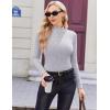 image:imageEkouaer Womens Long Sleeve Mock Turtleneck Tops Ribbed Shirts Fleece Soft Thermal Undershirts TeeLight Gray1