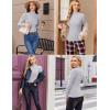 image:imageEkouaer Womens Long Sleeve Mock Turtleneck Tops Ribbed Shirts Fleece Soft Thermal Undershirts TeeLight Gray1