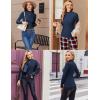 image:imageEkouaer Womens Long Sleeve Mock Turtleneck Tops Ribbed Shirts Fleece Soft Thermal Undershirts TeeNavy Blue1