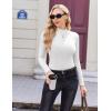 image:imageEkouaer Womens Long Sleeve Mock Turtleneck Tops Ribbed Shirts Fleece Soft Thermal Undershirts TeeWhite