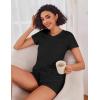image:imageEkouaer Womens Pajama Sets Short Sleeve Pajamas for Women Sets Soft Lounge Sets Casual V Neck Sleepwear PJSBlack