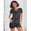 image:imageEkouaer Womens Pajama Sets Short Sleeve Pajamas for Women Sets Soft Lounge Sets Casual V Neck Sleepwear PJSBlack Moon Star