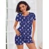 image:imageEkouaer Womens Pajama Sets Short Sleeve Pajamas for Women Sets Soft Lounge Sets Casual V Neck Sleepwear PJSBlue Moon