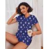 image:imageEkouaer Womens Pajama Sets Short Sleeve Pajamas for Women Sets Soft Lounge Sets Casual V Neck Sleepwear PJSBlue Moon