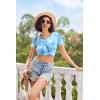 image:imageEkouaer Womens Pajama Sets Short Sleeve Pajamas for Women Sets Soft Lounge Sets Casual V Neck Sleepwear PJSBlue Tie Dye
