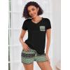 image:imageEkouaer Womens Pajama Sets Short Sleeve Pajamas for Women Sets Soft Lounge Sets Casual V Neck Sleepwear PJSBoho Vintage