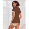 image:imageEkouaer Womens Pajama Sets Short Sleeve Pajamas for Women Sets Soft Lounge Sets Casual V Neck Sleepwear PJSBrown Plaid
