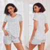 image:imageEkouaer Womens Pajama Sets Short Sleeve Pajamas for Women Sets Soft Lounge Sets Casual V Neck Sleepwear PJSGray Star