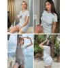 image:imageEkouaer Womens Pajama Sets Short Sleeve Pajamas for Women Sets Soft Lounge Sets Casual V Neck Sleepwear PJSGray Star