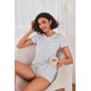 image:imageEkouaer Womens Pajama Sets Short Sleeve Pajamas for Women Sets Soft Lounge Sets Casual V Neck Sleepwear PJSGray Star