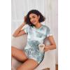 image:imageEkouaer Womens Pajama Sets Short Sleeve Pajamas for Women Sets Soft Lounge Sets Casual V Neck Sleepwear PJSGreytie Dye