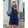 image:imageEkouaer Womens Pajama Sets Short Sleeve Pajamas for Women Sets Soft Lounge Sets Casual V Neck Sleepwear PJSNavy Blue