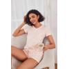 image:imageEkouaer Womens Pajama Sets Short Sleeve Pajamas for Women Sets Soft Lounge Sets Casual V Neck Sleepwear PJSPink Stars