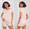 image:imageEkouaer Womens Pajama Sets Short Sleeve Pajamas for Women Sets Soft Lounge Sets Casual V Neck Sleepwear PJSPink Stars