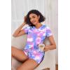 image:imageEkouaer Womens Pajama Sets Short Sleeve Pajamas for Women Sets Soft Lounge Sets Casual V Neck Sleepwear PJSPink Tie Dye