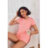 image:imageEkouaer Womens Pajama Sets Short Sleeve Pajamas for Women Sets Soft Lounge Sets Casual V Neck Sleepwear PJSPink Wavy