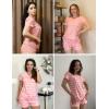 image:imageEkouaer Womens Pajama Sets Short Sleeve Pajamas for Women Sets Soft Lounge Sets Casual V Neck Sleepwear PJSPink Wavy