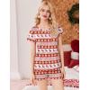 image:imageEkouaer Womens Pajama Sets Short Sleeve Pajamas for Women Sets Soft Lounge Sets Casual V Neck Sleepwear PJSRed Christmas