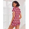 image:imageEkouaer Womens Pajama Sets Short Sleeve Pajamas for Women Sets Soft Lounge Sets Casual V Neck Sleepwear PJSRed Star
