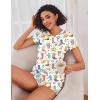 image:imageEkouaer Womens Pajama Sets Short Sleeve Pajamas for Women Sets Soft Lounge Sets Casual V Neck Sleepwear PJSWestern Cactus