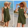 image:imageEkouaer Womens Romper Summer Sleeveless Jumpsuit Casual Short Overalls with Pocket 2025Army Green