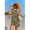 image:imageEkouaer Womens Romper Summer Sleeveless Jumpsuit Casual Short Overalls with Pocket 2025Army Green Floral