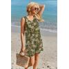 image:imageEkouaer Womens Romper Summer Sleeveless Jumpsuit Casual Short Overalls with Pocket 2025Army Green Floral