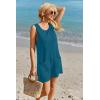 image:imageEkouaer Womens Romper Summer Sleeveless Jumpsuit Casual Short Overalls with Pocket 2025Blue New